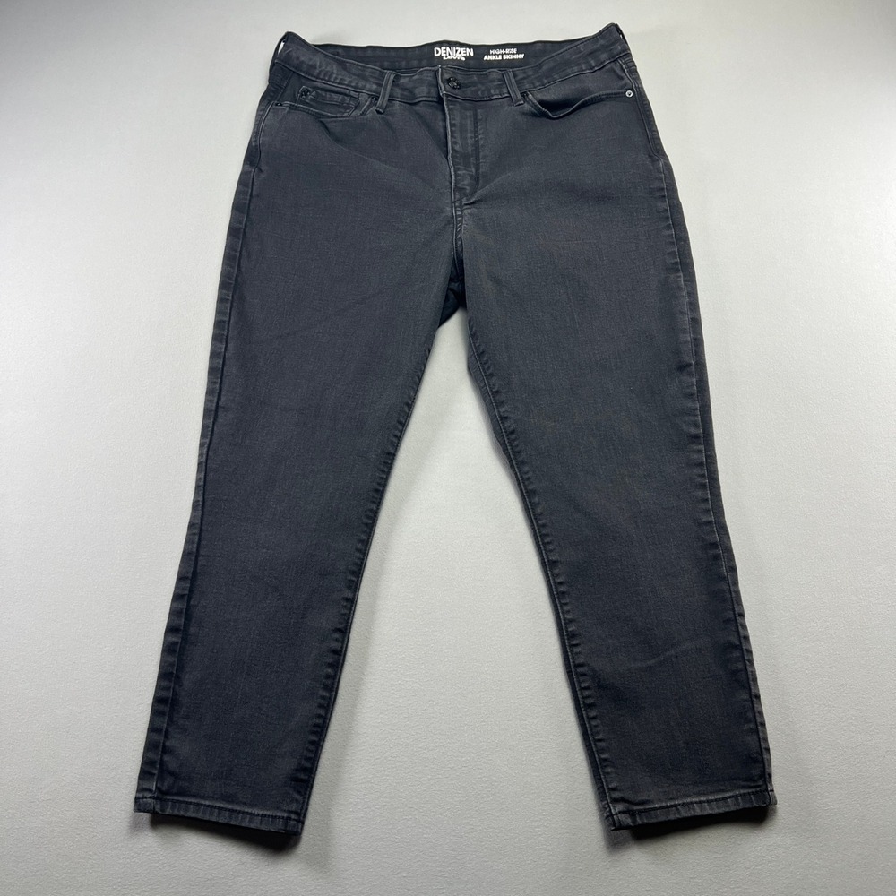Denizen From Levi's Ankle Skinny Jeans Womens 14S Black Denim Cotton High Rise
